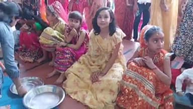 मंदसौर: सरकारी बाजार रोड स्थित अंबे माता मंदिर पर नवरात्रि की नवमी पर हुआ महा भंडारे का एवं कन्या पूजन का आयोजन