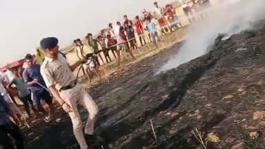 उदवंत नगर: सोनपुरा बधार में किसानों के गेंहू के खेत मे आग लगने से 22 बीघा का फसल जलकर नष्ट हो गया