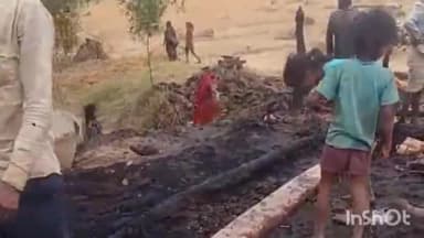 मिहींपुरवा: तेलियन पुरवा में अज्ञात कारणों से लगी आग, दो घर जलकर राख