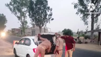 कोल: अपराधियों की रोकथाम के उद्देश्य से प्रशासन के द्वारा गाड़ियों की करी गई जांच, मामला महुआखेड़ा क्षेत्र के अंतर्गत का है