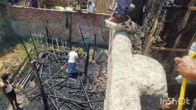 बेनीपट्टी: गम्हरिया गांव में आग लगने से भूषा घर सहित दो घर जलकर खाक