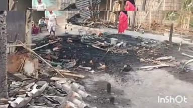 बेनीपट्टी: नगवास पंचायत के बरही बिचला टोल में आग लगने से 5 घर जलकर हुआ राख, ₹ करीब ढाई से तीन लाख की क्षति