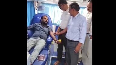 शाहनगर: शाहनगर तहसील प्रांगण नगर में संपन्न हुआ रक्तदान शिविर।