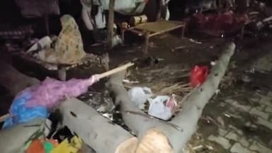 जगाधरी: अंबाला रोड पर देर रात आज तूफान के चलते कहीं पेड़ टूटकर झोपड़ियों पर गिरे हुआ नुकसान