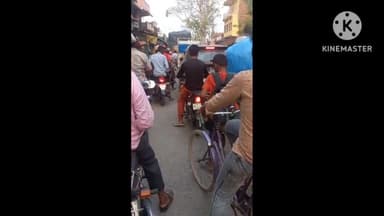 आंदर: असांव बाजार में लगा जाम घण्टों देर लोग रहे परेशान