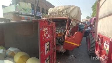 एटा: गेहूं से भरे हुए ट्रैक्टर में कैंटर ने पीछे से मारी टक्कर,एक गंभीर रूप से घायल , कोतवाली नगर क्षेत्र के अंतर्गत का मामला