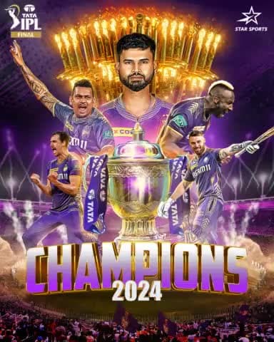 𝗖𝗛𝗔𝗠𝗣𝗜𝗢𝗡𝗦 𝗢𝗙 #𝗧𝗔𝗧𝗔𝗜𝗣𝗟 𝟮𝟬𝟮𝟰 😍🏆

The 𝗞𝗢𝗟𝗞𝗔𝗧𝗔 𝗞𝗡𝗜𝗚𝗛𝗧 𝗥𝗜𝗗𝗘𝗥𝗦! 💜

#KKRvSRH |