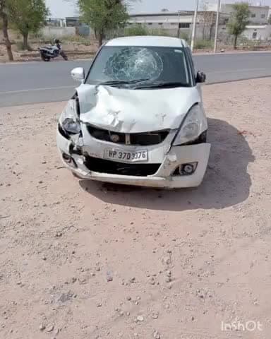 नागौर: नागौर के जोधपुर रोड पर कार व बाइक की हुई भिड़ंत, हादसे में बाइक सवार युवक हुआ गंभीर रूप से घायल