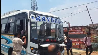 हज़ारीबाग: गलत पार्किंग में बस खड़ा करने व सीट बेल्ट नही पहनने पर कांटा चालान