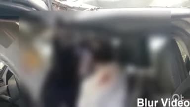 बिजनौर: झालू नेहटोर मार्ग पर नांगल गांव के पास अज्ञात वाहन ने तेज रफ्तार कार को मारी टक्कर