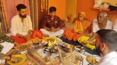 सुसनेर: इतवारीया के गंगादास मंदिर में महायज्ञ की पूर्णाहुति के साथ कि गई राधा कृष्ण की प्रतिमाओं की स्थापना