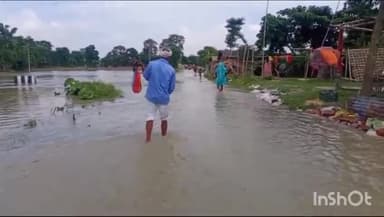 फारबिसगंज: नेपाल में लगातार हो रही बारिश से फारबिसगंज के पूर्वी इलाके में बाढ़ जैसे हालात, लोगों की परेशानियां बढ़ी.
