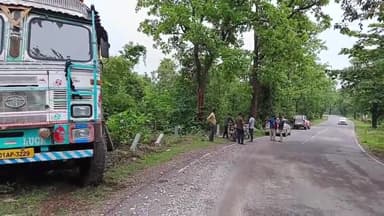 ठेठईटांगर: अंबापानी रोड में प्रतिबंधित मवेशी लदी हुई ट्रक हुई दुर्घटनाग्रस्त, पुलिस कार्रवाई में जुटी