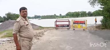 बलरामपुर: कोडरी गाँव से ललिया जाने वाला मार्ग हुआ बन्द पुलिस बल किया गया तैनात