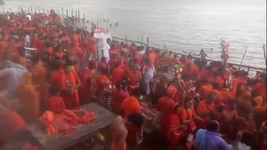 सुल्तानगंज: अजगैबीनाथ धाम में सावन की पहली सोमवारी पर कांवरिया श्रद्धालुओं का उमड़ा जन सैलाब