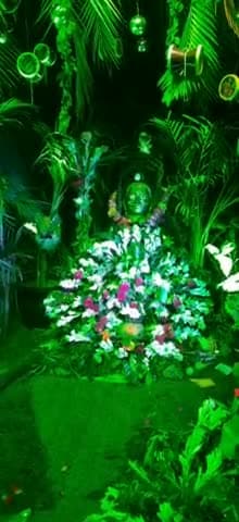 सावन माह के प्रथम सोमवार पर सिद्ध पीठ नीलकंठ महादेव का फूल बेलपत्र से भव्य श्रंगार किया गया