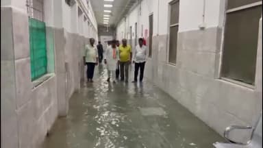 सागर नगर: जिला अस्पताल में भरा बारिश का पानी, कांग्रेस शहर अध्यक्ष ने कार्यकर्ताओं के साथ अस्पताल पहुंचकर पानी बाहर निकाला