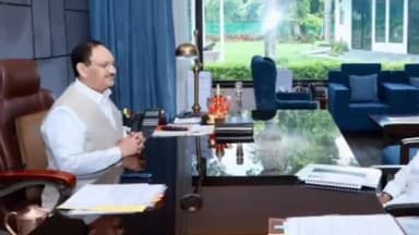 गुनौर: पन्ना के क्षेत्रीय खजुराहो सांसद  ने भारतीय जनता पार्टी के राष्ट्रीय अध्यक्ष केंद्रीय स्वास्थ्य मंत्री से की मुलाकात