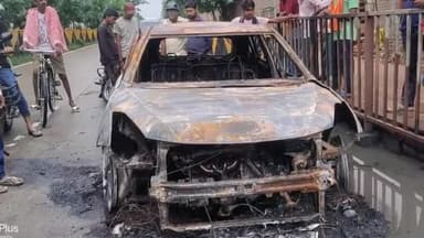 पटना ग्रामीण: पाटलीपुत्रा थाना क्षेत्र के अटल पथ सर्विस लेन में चलती कार में लगी आग, चालक बाल बाल बचा