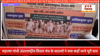 महात्मा गांधी अंतरराष्ट्रीय विचार मंच #sbnewsfbd #news #faridabadnews #haryana #breakingnews #bjp