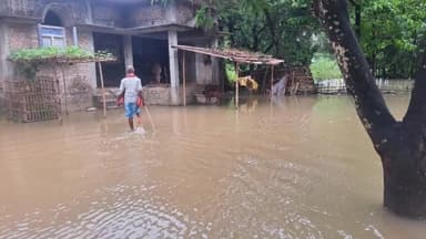 कुरसाकांटा: प्रखंड क्षेत्र के कई इलाकों में घुसा बाढ़ का पानी, पदाधिकारियों ने किया निरीक्षण