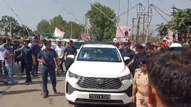 जगाधरी: कांग्रेस की हरियाणा विजय संकल्प यात्रा पहाड़ीपुर नाके पर पहुंची, राहुल गांधी का लोगों ने किया स्वागत  #haryanaelections