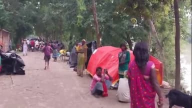 नौतन: चंपारण तटबंध मंगलपुर पर सैकड़ों बाढ़ पीड़ितों ने लिया शरण, जिले के अधिकारी ले रहे जायजा