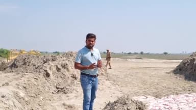 कन्नौज: अलियापुर गांव में दुर्गा प्रतिमाओं के भू विसर्जन की तैयारी पूरी, क्रेन भी मौजूद