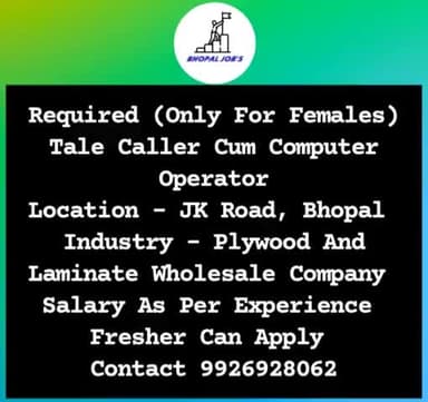 इस वेकेंसी को अपने जरूरतमंद लोगों के साथ शेयर करे। ❤️

#Bhopal #Bhopaljobs #Vacancy #Jobs #Madhyapradesh