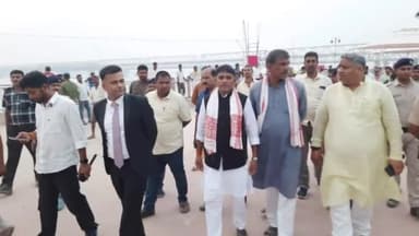 बरौनी: बरौनी थाना अंतर्गत सिमरिया गंगा घाट पर लगे कल्पवास मेले का मंत्री और विधायक ने किया निरीक्षण