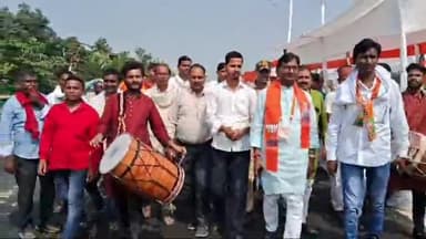 पिंड्रा: पीएम के स्वागत में ढोल-नगाड़े के साथ निकले बीजेपी विधायक, हरियाणा जीत से कार्यकर्ताओं में उत्साह