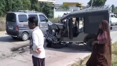 बूंदी: गुमानपुरा कांटे के पास तेज रफ्तार स्कॉर्पियो ने डिवाइडर क्रॉस कर सवारी जीप व बाइक सवार दंपति को मारी टक्कर