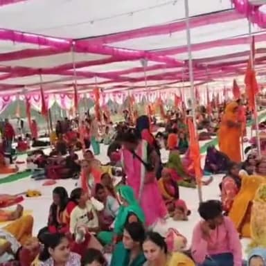 निवाड़ी: निवाड़ी के रेस्ट एरिया में पंडित धीरेंद्र कृष्ण शास्त्री की पदयात्रा के लिए तैयारियां पूरी