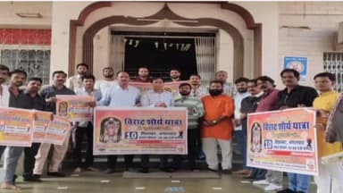 कनवास: विराट शौर्य यात्रा को लेकर पंचमुखी बालाजी मंदिर परिसर में संपन्न हुई विश्व हिंदू परिषद की बैठक