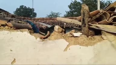 वाड्रफनगर: महुआरीपारा और मदनपुर में हाथियों ने दो अलग-अलग घरों को तोड़ा