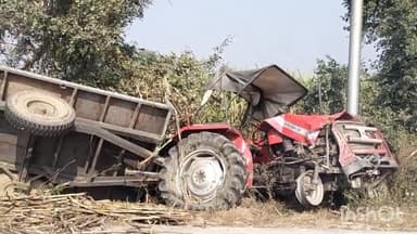 बिजनौर: झालू में नहटोर मार्ग पर पेट्रोल पंप के पास तेज रफ्तार डंपर ने ट्रैक्टर-ट्राली को मारी टक्कर, किसान गंभीर रूप से घायल