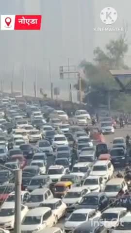 गौतम बुद्ध नगर: कालिंदी कुंज बॉर्डर से दिल्ली की ओर जाने वाले मार्ग पर लगा भीषण जाम, 11 किलोमीटर तक लगी वाहनों की कतारें