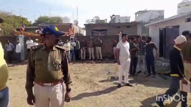 पिपरई: मंदिर भूमि विवाद रोकने और सामाजिक सौहार्द बनाए रखने के लिए पुलिस ने की चाक-चौबंद व्यवस्था