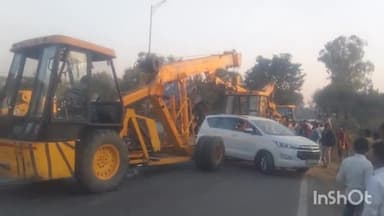 सिंगरौली: पचौर आरटीओ कार्यालय के पास अनियंत्रित हाईवा नाले में घुसा, चालक बाल-बाल बचा, जाम लगा