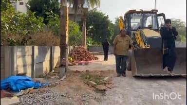 బాలాపూర్: మీర్ పేట లో అక్రమ నిర్మాణం ను కూల్చేందుకు వచ్చిన అధికారులు.. అడ్డుకున్న ఆక్రమణ దారుడు