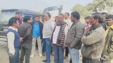गढ़वा: खजूरी गांव में ग्रामीणों ने मुआवजा की मांग को लेकर सड़क निर्माण कार्य को रोका