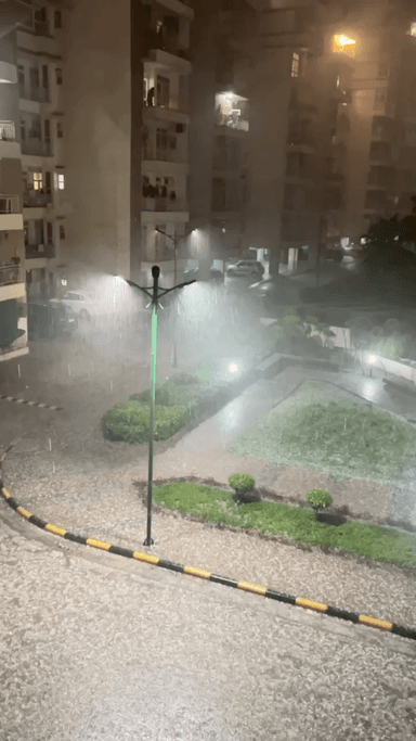 Hailstorm in Noida