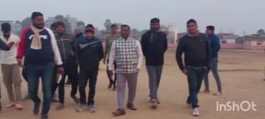 बौंसी: मंदार महोत्सव: सीएनडी मैदान पर खेल कार्यक्रम की तैयारी का निरीक्षण