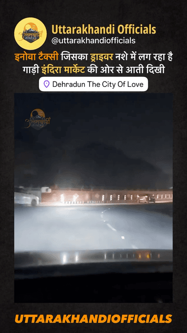 taxi whose driver appears to be intoxicated The front left tire is burst The vehicle was coming from Indira Market