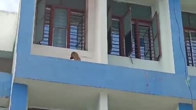 जमुई: सदर अस्पताल की दो मंजिला छत के रेलिंग पर फंसा कुत्ते का बच्चा, सफाई कर्मी ने कड़ी मेहनत के बाद सुरक्षित निकाला