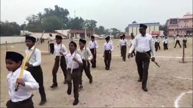 अन्ता: राष्ट्रीय स्वयंसेवक संघ अंता खंड का निकला भव्य पथ संचलन, जगह-जगह पुष्प वर्षा से हुआ स्वागत