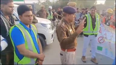 कनवास: दाबादेह हाइवे पर यातायात जागरूकता को लेकर पुलिस ने निकाली जागरूकता रैली, वाहन चालकों को पहनाए हेलमेट