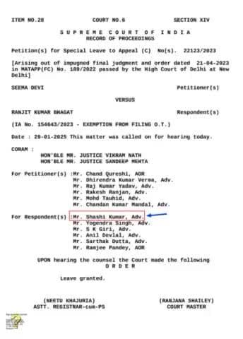 My Big Bro.
Final judgment High Court of Delhi.
This Matter was Called On For Hearing Today Date 29 January 2025. 
For Respondent(s) Mr. Adv Shashi Kumar @advshashikr