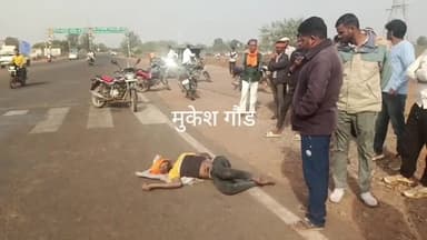 शिवपुरी नगर: शिवपुरी हाईवे पर पड़ा युवक को अज्ञात बहान ने मारी टक्कर