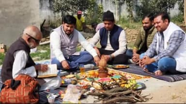 बस्ती: प्राथमिक विद्यालय अण्डा में अतिरिक्त कक्ष के निर्माण का भूमि पूजन ब्लॉक प्रमुख ने किया